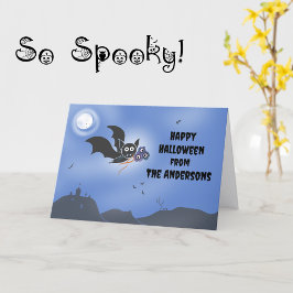 Cartão de Halloween com Nome da Família Personaliz