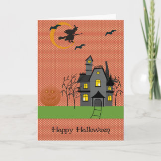 Cartão de Halloween com Spooky House