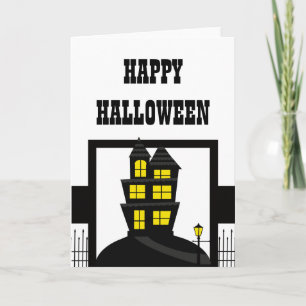 Cartão de Halloween da Casa Assombrada