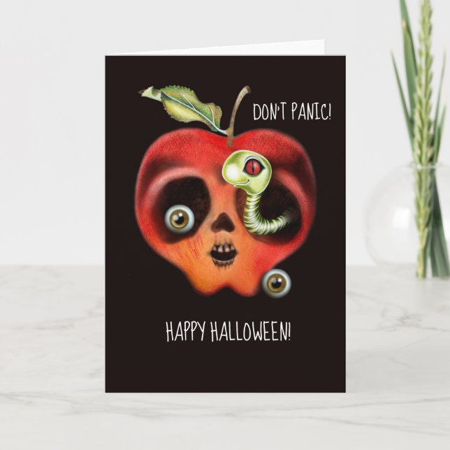 Cartão de Halloween da Maçã Envenenada (Frente)