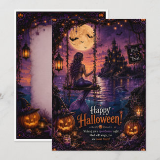 cartão de halloween da sereia