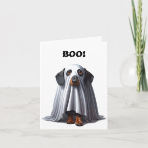 Cartão de Halloween Dachshund Ghost