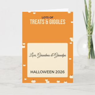 Cartão de Halloween de Abóbora Tratamentos e Garga