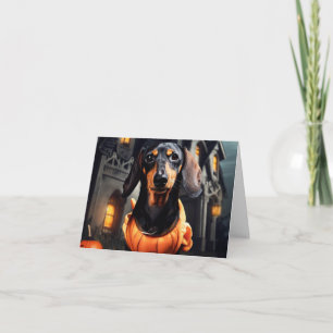 Cartão de Halloween de Dachshund