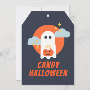 Cartão de Halloween de Doces Fantasmas Fofos Boo