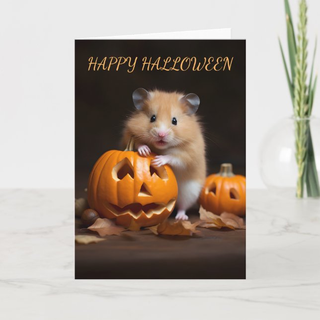 Cartão de Halloween de Hamster (Frente)