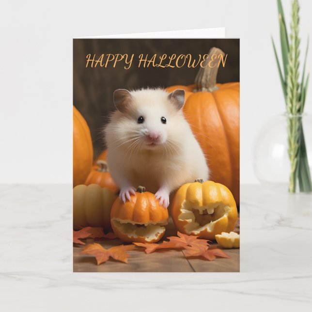 Cartão de Halloween de Hamster (Frente)