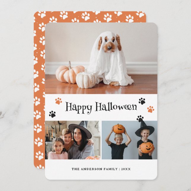Cartão de Halloween de Pet Fotografia Pet Pet Pet  (Frente/Verso)