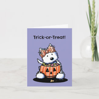 Cartão de Halloween do Cão Westie Terrier