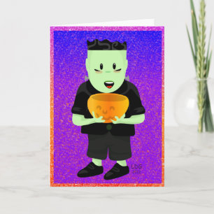 Cartão de Halloween do Frankie Trick or Treats