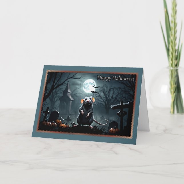 Cartão de Halloween do Rato Sujo (Frente)