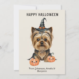 Cartão de Halloween do Yorkshire Terrier Yorkie