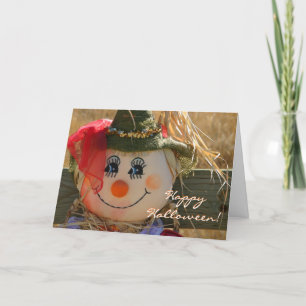 Cartão de Halloween — Garota Espantalho — Feliz Di