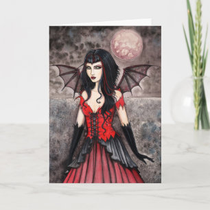 Cartão de Halloween Gótico de Fada Vampira