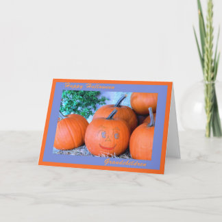 Cartão de Halloween para netos, Feliz Pumpkin