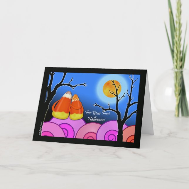 Cartão de Halloween para o seu primeiro Halloween  (Frente)