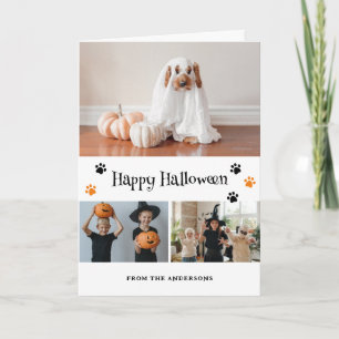 Cartão de Halloween Pet Pet Pet Pet Collage Skelet