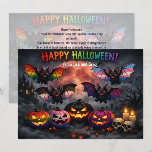 🎃🌈 Cartão de Halloween queer e assustador