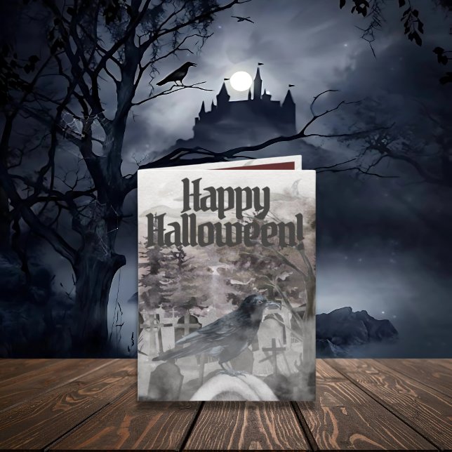 Cartão de Halloween Raven (Criador carregado)