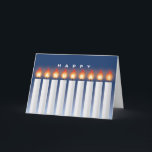 Cartão de Hanukkah com velas<br><div class="desc">Este é um dos nossos muitos cartões de Hanukkah e de Hanukkah/Natal. Estão igualmente disponíveis como ecards em www.OurJewishCommunity.org</div>
