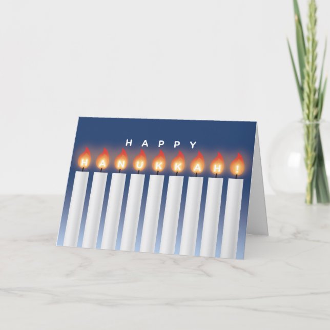 Cartão de Hanukkah com velas (Frente)