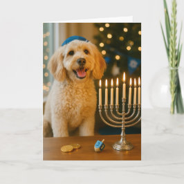 Cartão de Hanukkah do Goldendoodle
