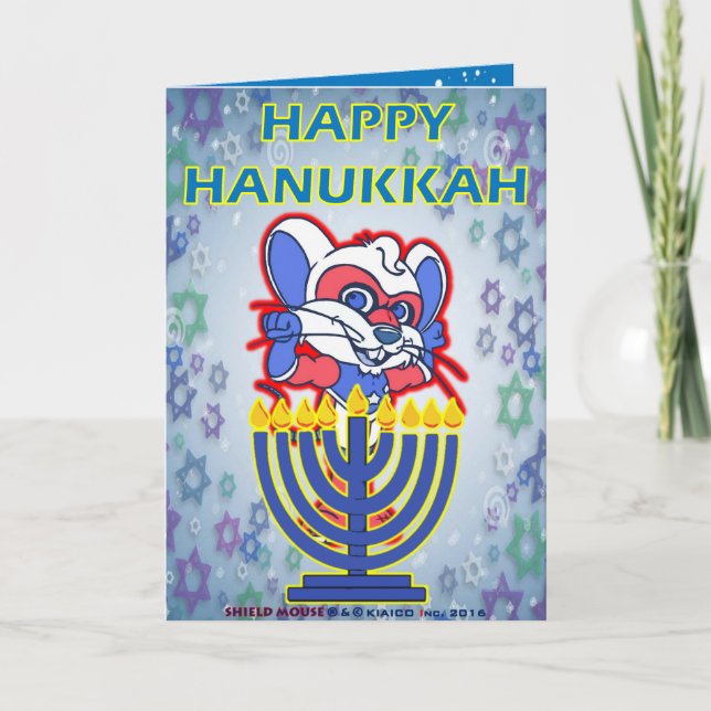 Cartão de Hanukkah Feliz de MOUSE SHIELD 2016 (Frente)