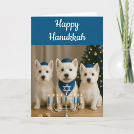 Cartão de Hanukkah Westie - Em Branco