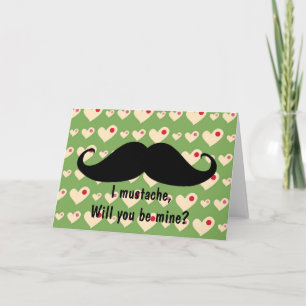Cartão de hipster de bigode engraçado