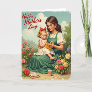 Cartão de Hora da Leitura do Dia das Mães