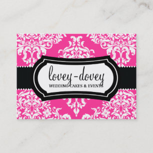 Cartão De Horário 311 Placa de compromisso Lovey Dovey Damask Rosa H