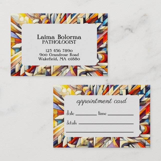 Cartão De Horário Abstrato personalizado (Frente/Verso)