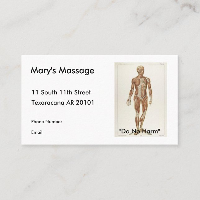 Cartão De Horário Anatomia anterior (Frente)