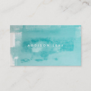 Cartão De Horário Aqua Turquoise Grunge - Pintura em Distância