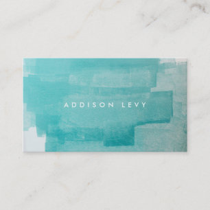 Cartão De Horário Aqua Turquoise Grunge - Pintura em Distância