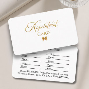 Cartão De Horário Arco Elegante Dourado Branco Salão