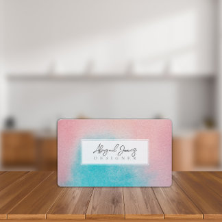 Cartão De Horário Artista de Céu Rosa Watercolor Sky - Belo Perfil