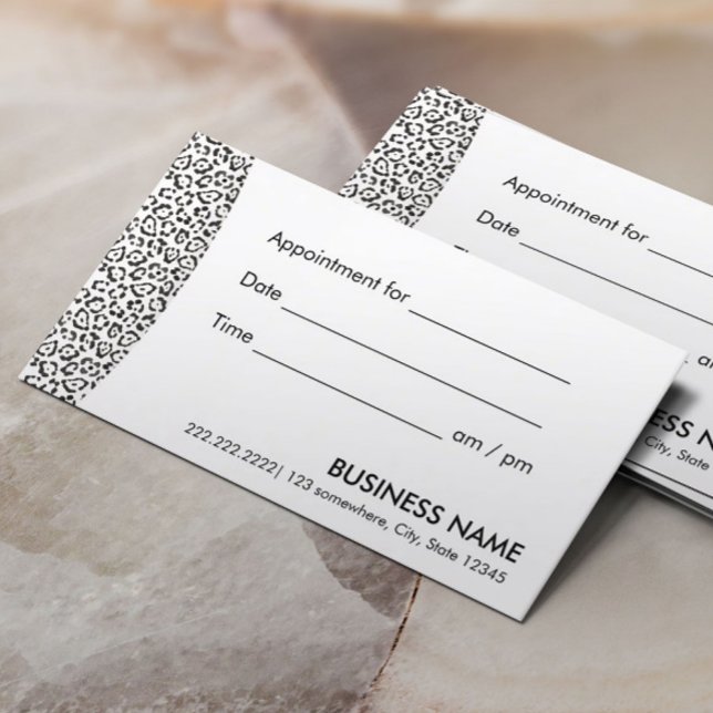 Cartão De Horário Aviso de Compromisso Impressão Moderna de Leopardo (Criador carregado)