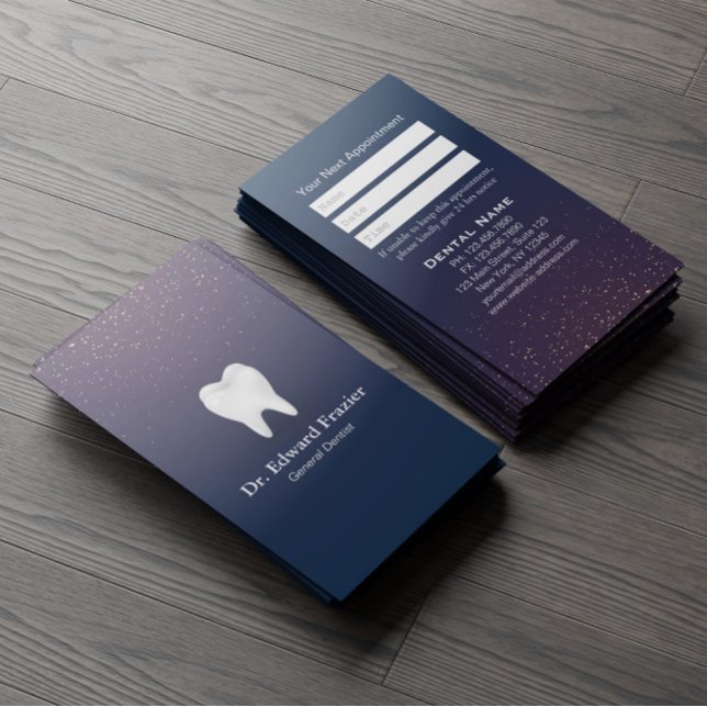 Cartão De Horário Azul de nomeação de dentista de assistência dentár (Criador carregado)