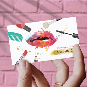 Cartão De Horário Beauty Salon Lashes Makeup Artist Nomeação