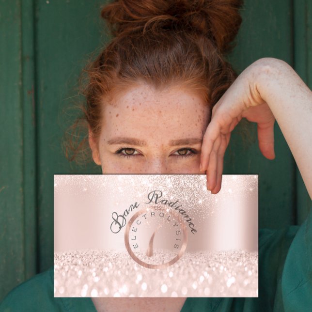 Cartão De Horário Beleza de remoção de cabelo de eletrólise Estúdio  (Electrolysis Hair Removal beauty Studio Pink Rose Appointment Card)