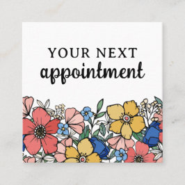 Cartão De Horário Belo Folksky Amarelo Coral Azul Floral