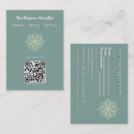 Cartão De Horário Bem-estar do consultor Zen Lotus Teal