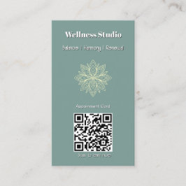 Cartão De Horário Bem-estar do consultor Zen Lotus Teal