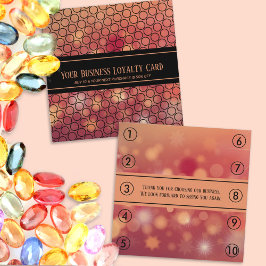 Cartão De Horário Black Orange Bokeh Generic Business Loyalty Punch