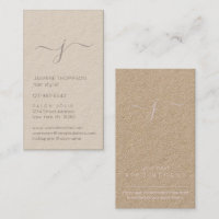 Blush de Script Monograma Simples e Vertical Kraft