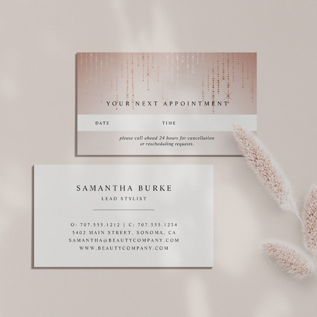 Cartão De Horário Blush Rain Appointment Cards (Criador carregado)