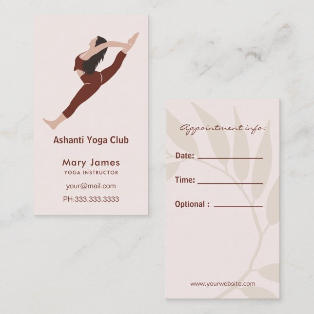 Cartão De Horário Boho Terracotta Earthy Yoga Instructor (Frente/Verso)