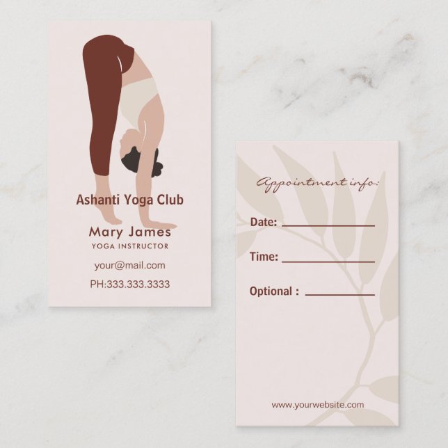 Cartão De Horário Boho Terracotta Earthy Yoga Instructor (Frente/Verso)