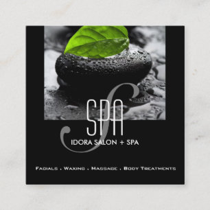 Cartão De Horário Bold Black Hot Stones e deixa Spa e massagem